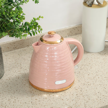 HOMCOM 3kW Rapid Boil Honeycomb Kettle - Pink