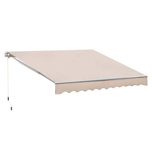 Outsunny Manual Retractable Awning, 3x2.5 m-Ivory White