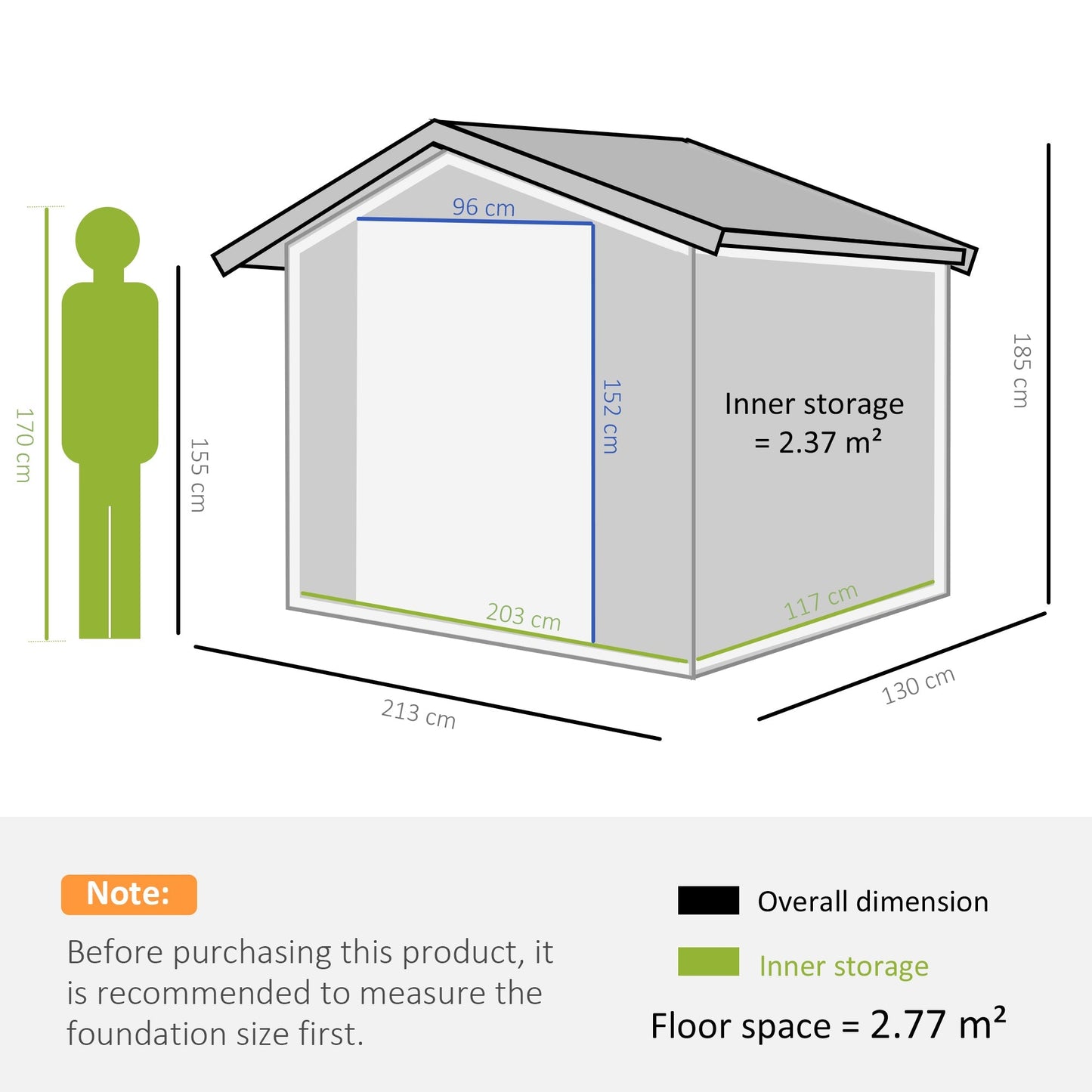 Outsunny 7ft x 4ft Lockable Garden Metal Storage Shed Large Patio Roofed Tool Storage Building Foundation Sheds Box Outdoor Furniture, Brown