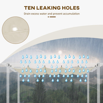 Outsunny Retractable Pergola Cover, 2.55 x 2.5 m Replacement Canopy Fabric for 3 x 3 m Frame, Roof Top Only, Cream White