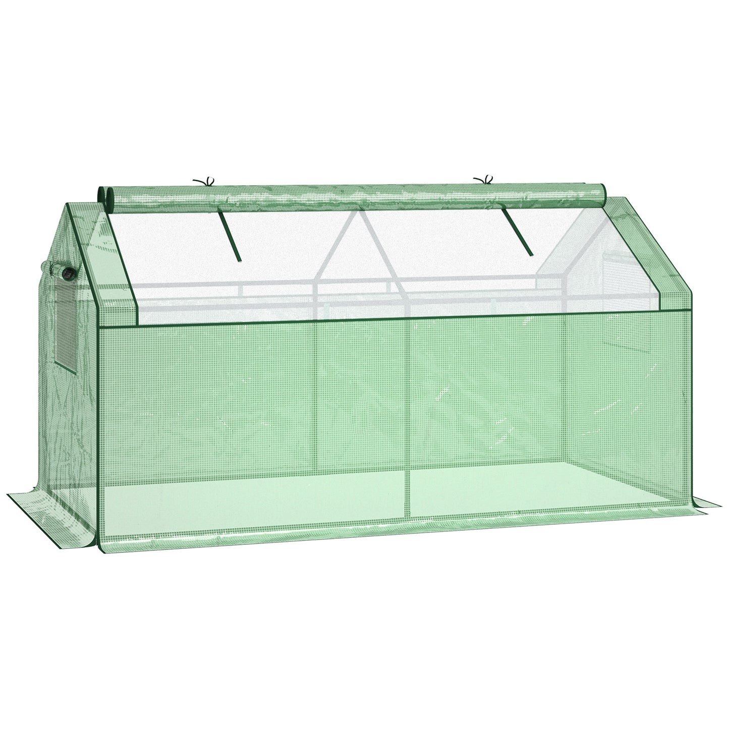 Outsunny Mini Greenhouse Portable Garden Growhouse for Tomatoes Plants with Large Zipper Windows for Outdoor, Indoor, 180 x 92 x 92cm, Green