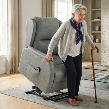 HOMCOM Power Lift Recliner Chair, Dual Motor Electric Lift Chair for Elderly with Remote Control, Grey