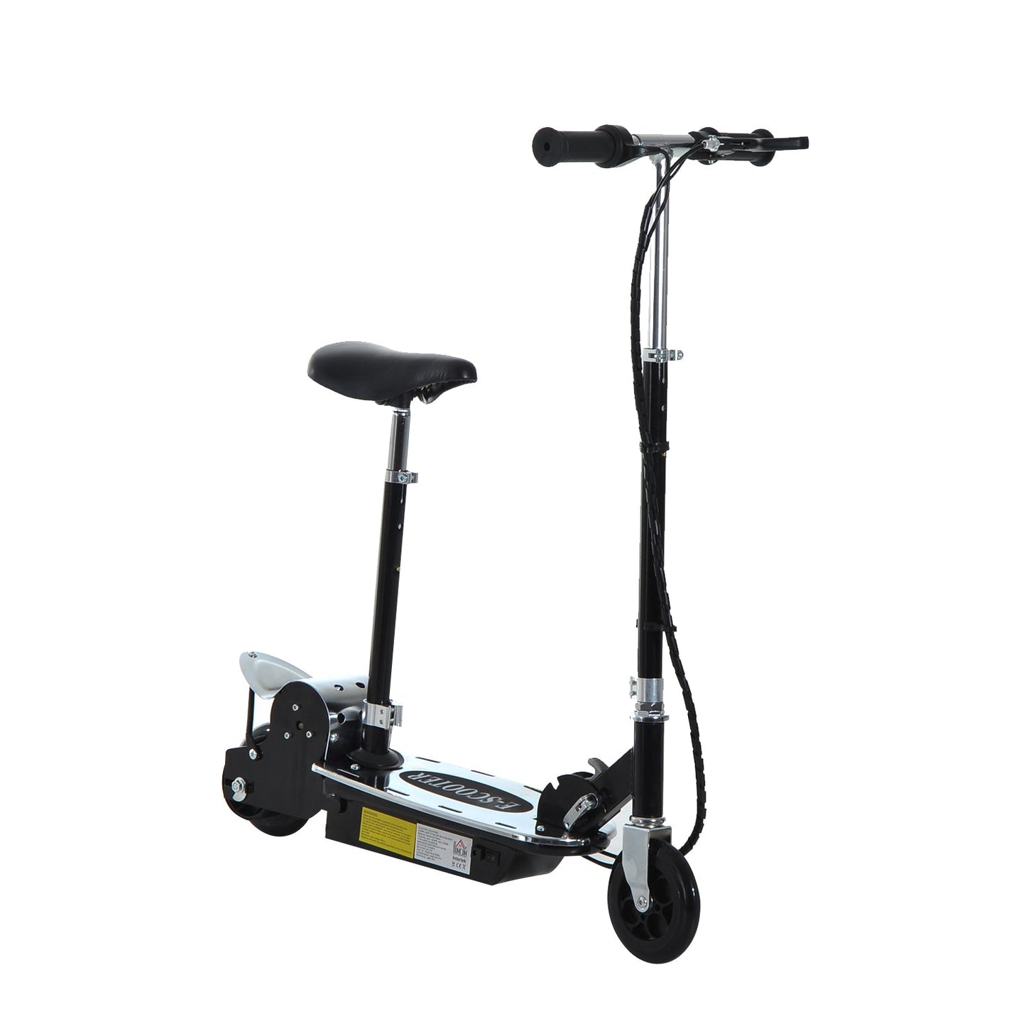 HOMCOM Foldable Powered Scooter with Adjustable Seat, Brake, Black