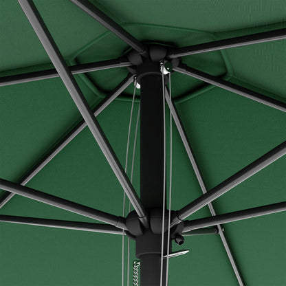 Outsunny 2.8m Garden Parasol Umbrella, Round Outdoor Market Table Umbrella Sun Shade Canopy, Green