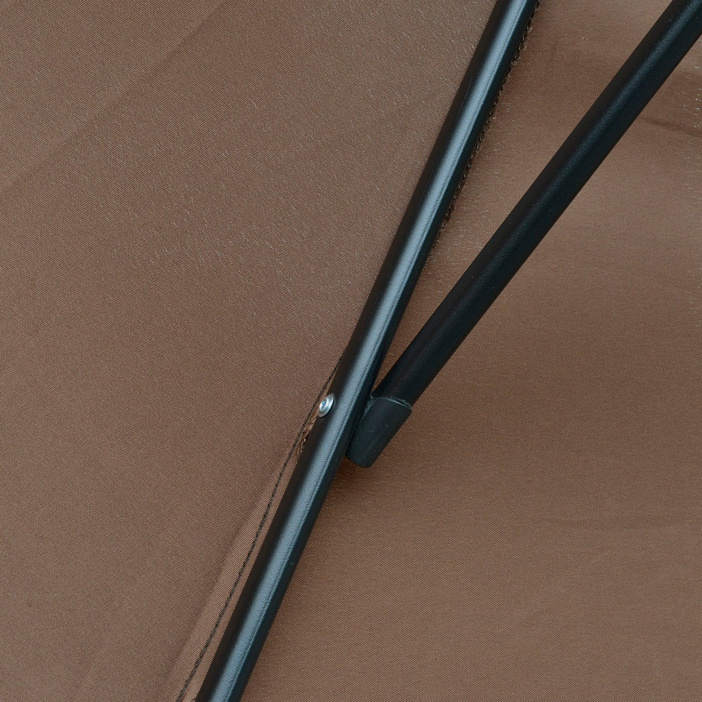 Outsunny 2,45 m parasol z wysięgnikiem, wytrzymały, wodoodporny parasol ogrodowy z podstawą krzyżową, brązowy