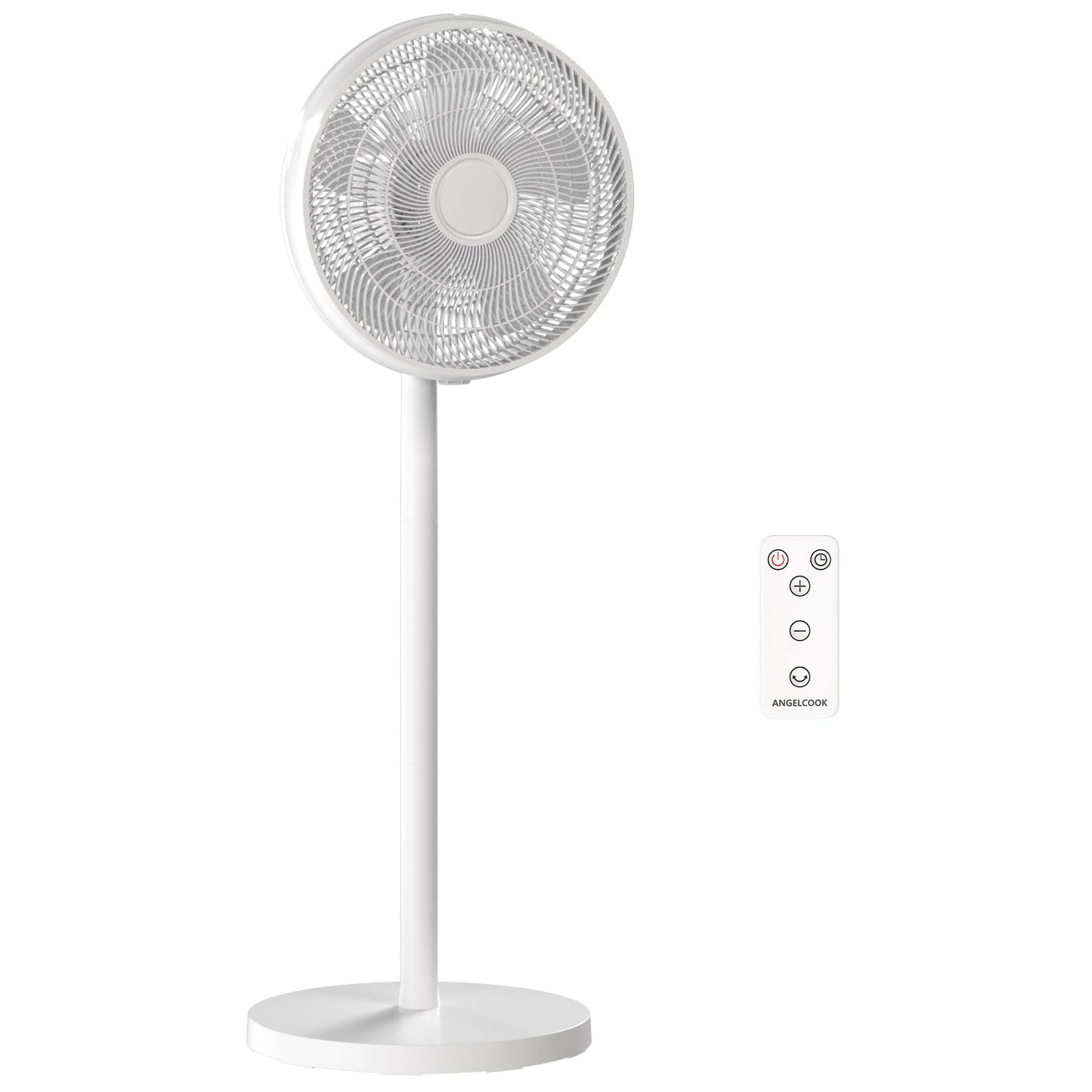 HOMCOM 40 cm Standing Fan, Cooling Floor Fan with 80Â° Oscillating, Adjustable Tilt and Height, 4 Speed, Remote Control, White