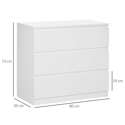HOMCOM Chest of Three Drawers - White