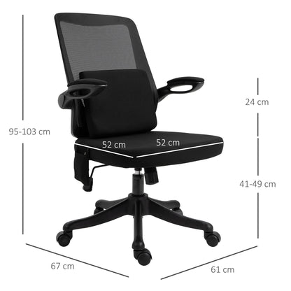 Vinsetto Office Chair 2-Point Massage Executive Ergonomic USB Power Mesh Design 360¡ Swivel with Lumbar Support, Black