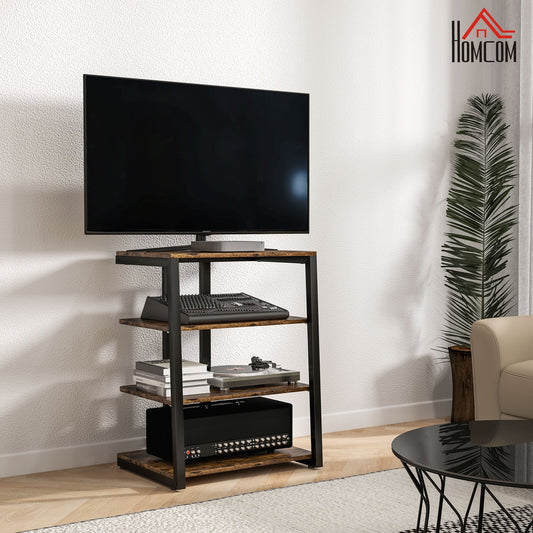 Stojak HiFi HOMCOM z czterema półkami do przechowywania - Rustykalny brąz