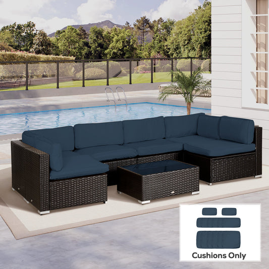 Outsunny Set of 14 Mixed Cushion Covers - Blue