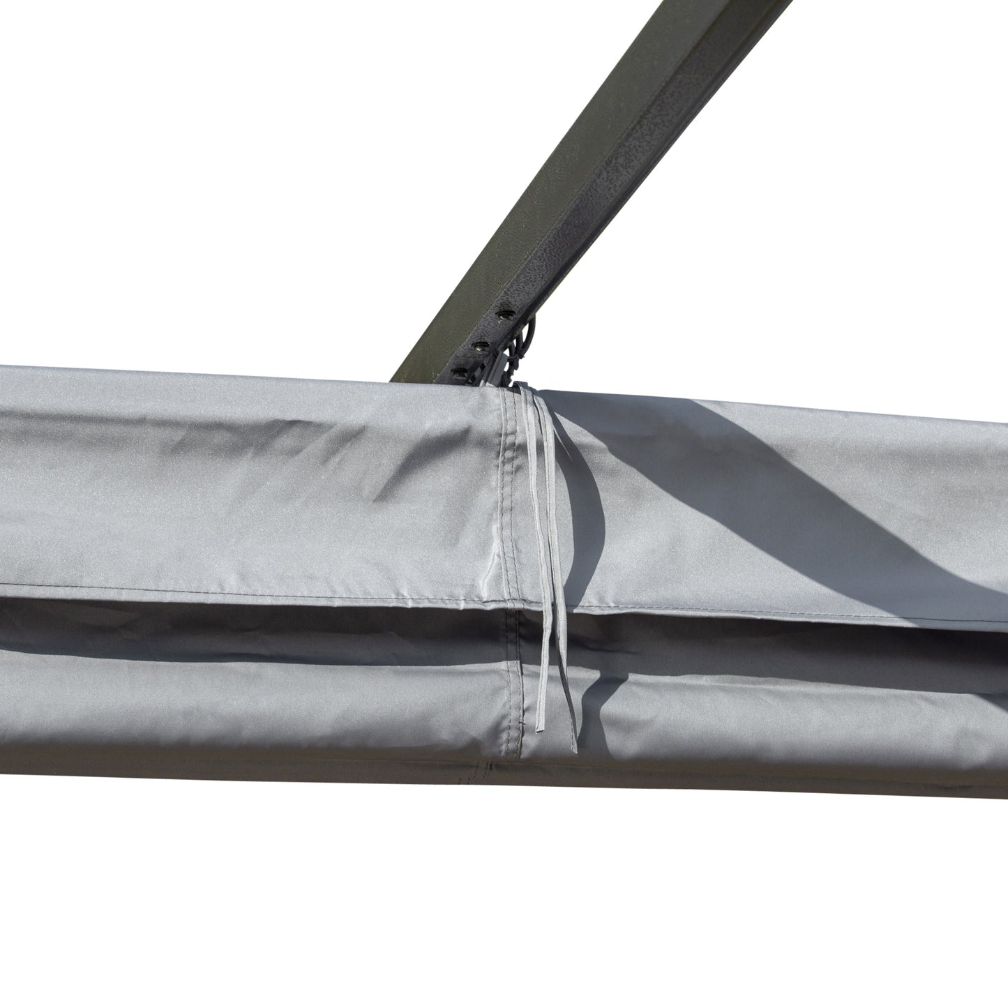 Metalowa pergola Outsunny 3 x 3(m) z rozsuwanym dachem, zadaszenie altanki ogrodowej z metalu. Zewnętrzna osłona przeciwsłoneczna na imprezę grillową, szara.