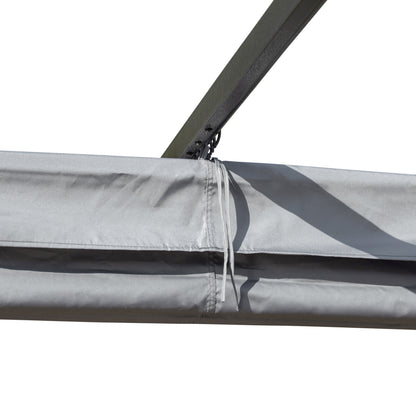 Metalowa pergola Outsunny 3 x 3(m) z rozsuwanym dachem, zadaszenie altanki ogrodowej z metalu. Zewnętrzna osłona przeciwsłoneczna na imprezę grillową, szara.