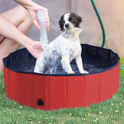 Pawhut Φ100x30H cm Pet Swimming Pool-Red