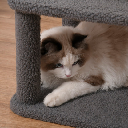 PawHut 96cm Cat Tree for Indoor Cats Kitten Tower Multi level Activity Center Pet Furniture with Sisal Scratching Post Condo Removable Cover Grey