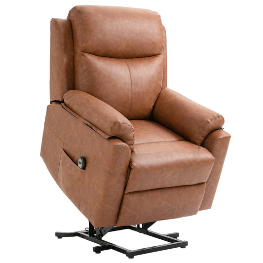 HOMCOM Faux Leather 70√Ç¬∞ Elektryczny fotel Riser Recliner - Brązowy