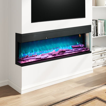 HOMCOM 1800W 15-40√¢‚Äû∆í Regulowany płomień szklany panel konwektorowy, 152 cm