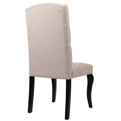 107cm Height Set of 2 Comfortable Linen Buttoned Dining Chairs