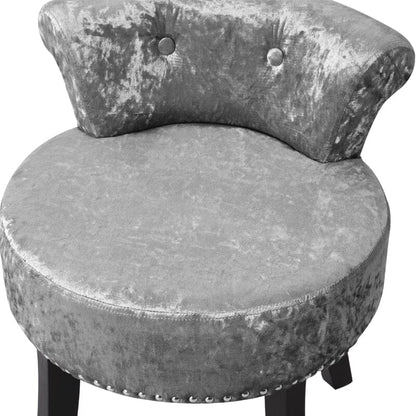 Velvet Upholstery Round Accent Chair Dressing Stool