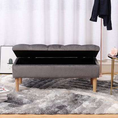 100cm Velvet Upholstered Storage Bench