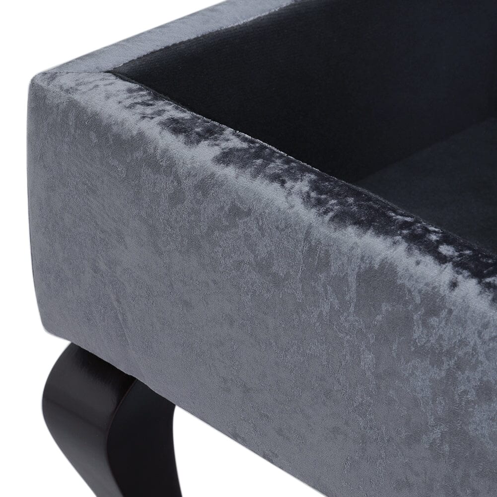 100cm Wide Grey Velvet Upholstery Storage Bench Footstool