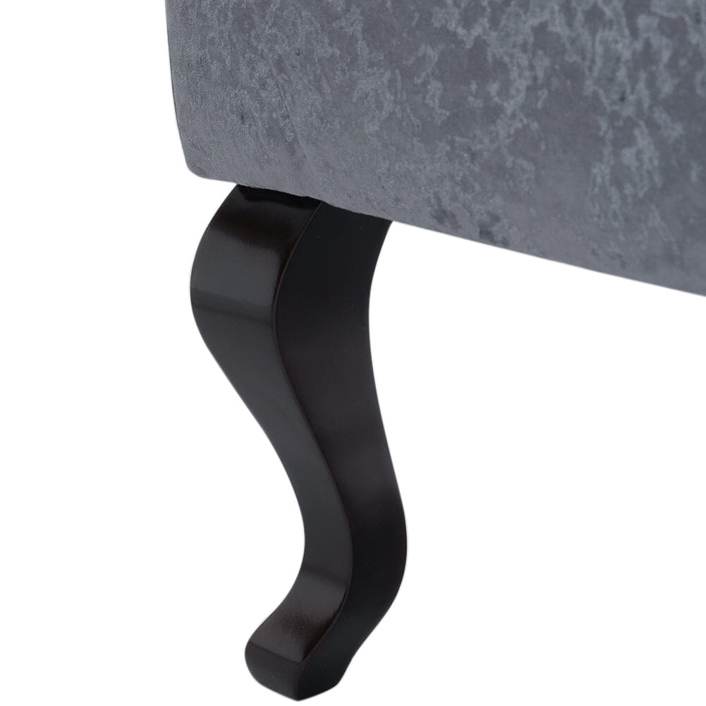 100cm Wide Grey Velvet Upholstery Storage Bench Footstool