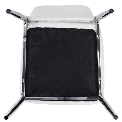 Set of  White Electroplated Dining Chairs in PVC