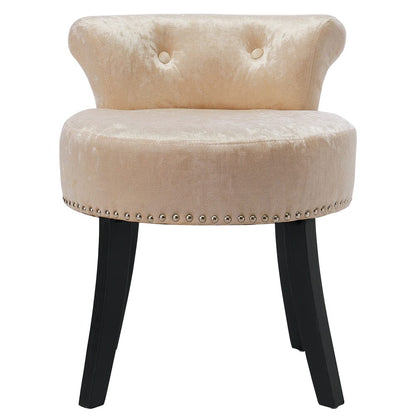 Velvet Upholstery Round Accent Chair Dressing Stool