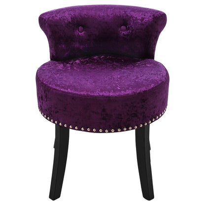 Velvet Upholstery Round Accent Chair Dressing Stool