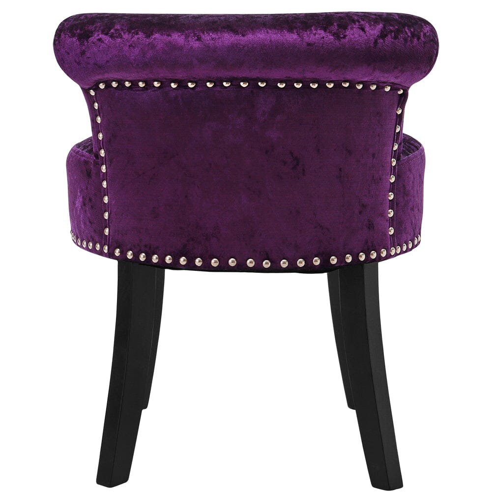 Velvet Upholstery Round Accent Chair Dressing Stool