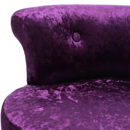 Velvet Upholstery Round Accent Chair Dressing Stool