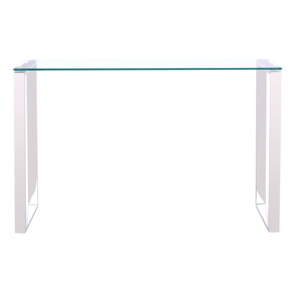 Modern Tempered Glass End Table with Chrome Base