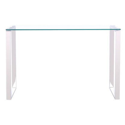 Modern Tempered Glass End Table with Chrome Base