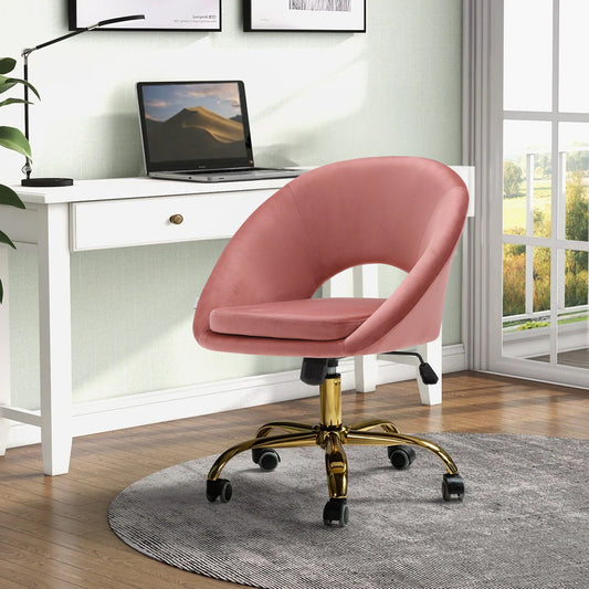 Velvet Swivel Office Chair Height Adjustable