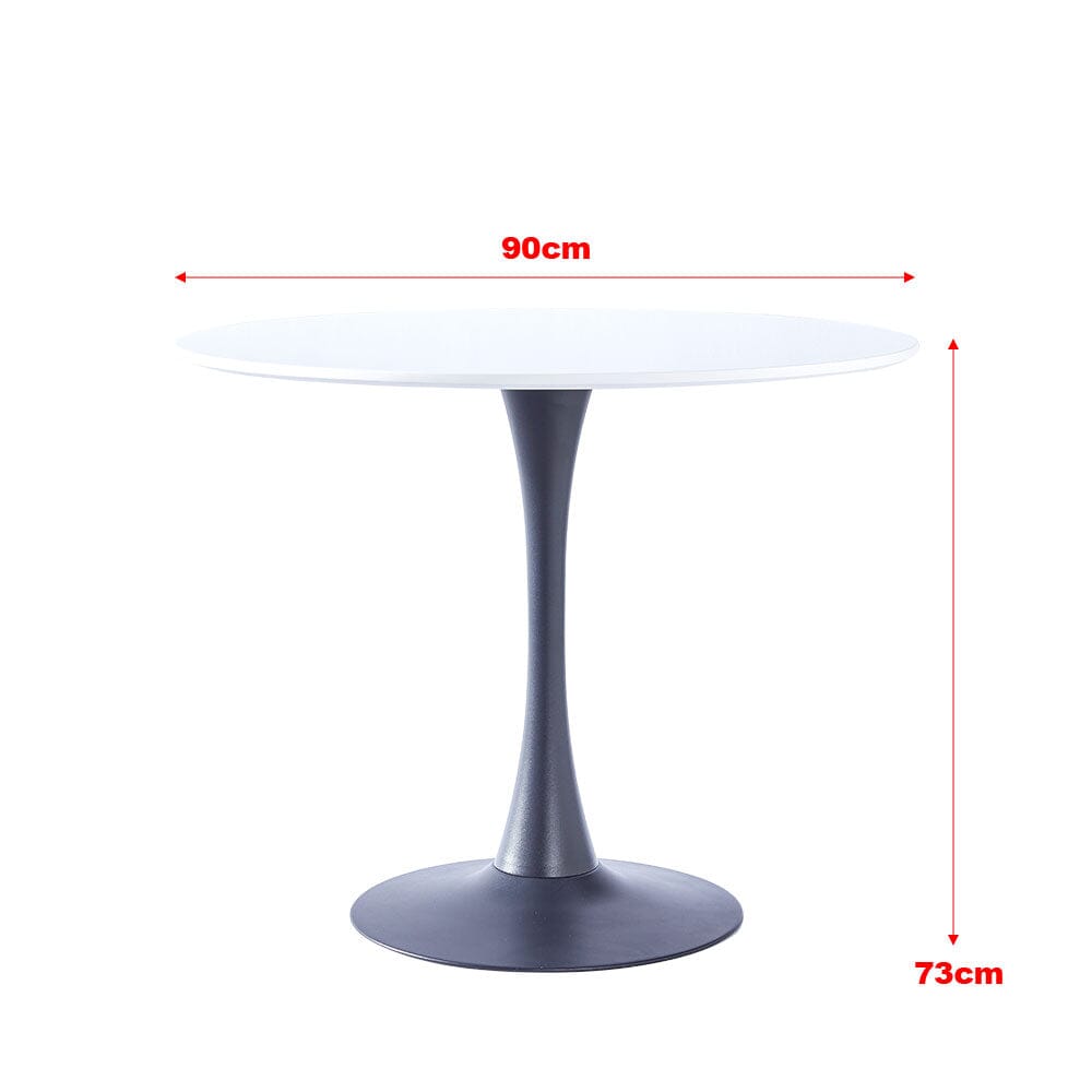 90cm Dia Modern Round Dining Tables Tulip Table with Metal Base