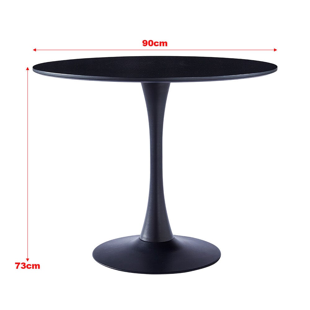 90cm Dia Modern Round Dining Tables Tulip Table with Metal Base