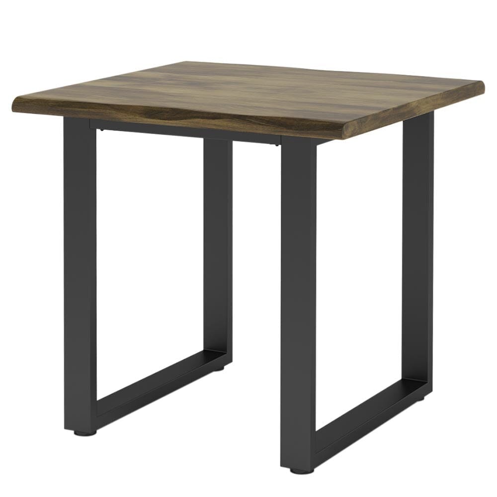 Solid Wood Rectangular Dining Table with Metal Legs