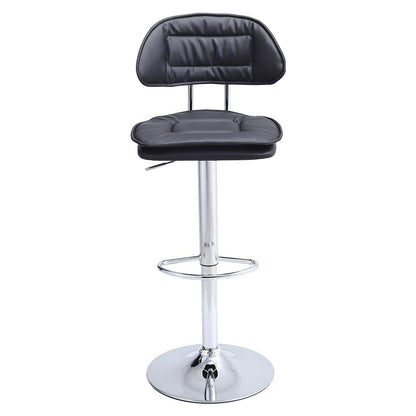 Stylish Black Adjustable Bar Stool with Cloud-Shaped PU Upholstery