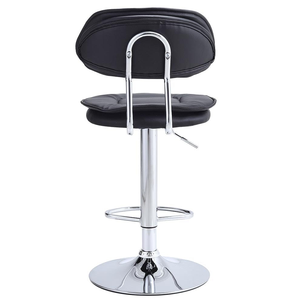 Stylish Black Adjustable Bar Stool with Cloud-Shaped PU Upholstery