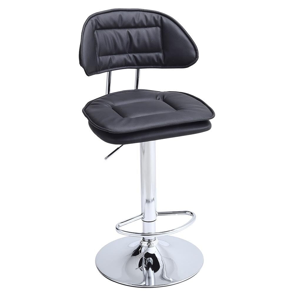 Stylish Black Adjustable Bar Stool with Cloud-Shaped PU Upholstery