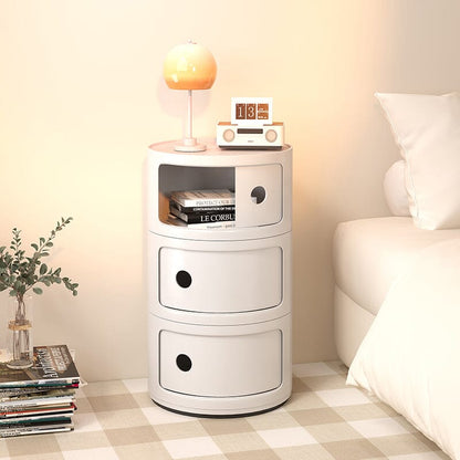 58cm Height Cylindrical 3-Tier Plastic Storage 3 Drawer Unit