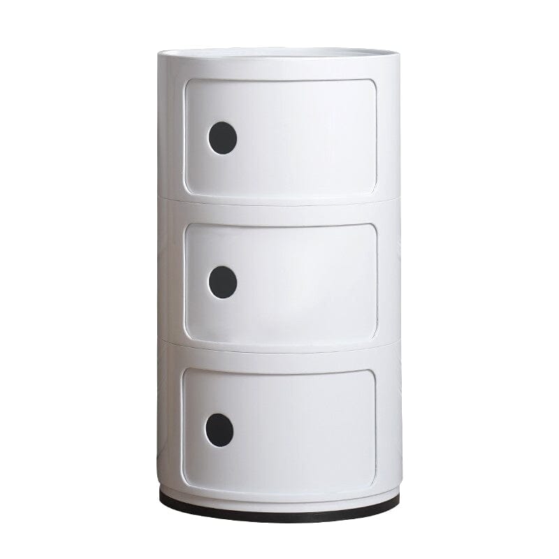 58cm Height Cylindrical 3-Tier Plastic Storage 3 Drawer Unit