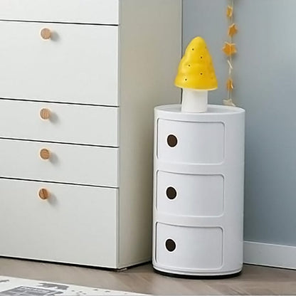 58cm Height Cylindrical 3-Tier Plastic Storage 3 Drawer Unit