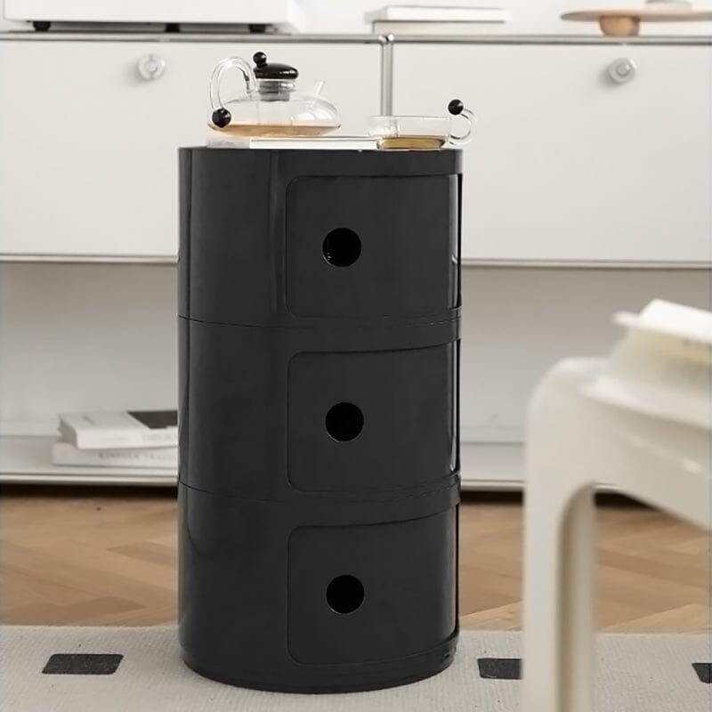 58cm Height Cylindrical 3-Tier Plastic Storage 3 Drawer Unit