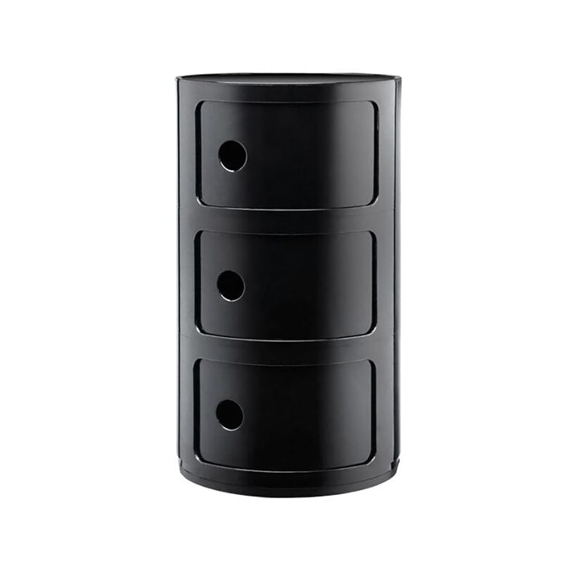58cm Height Cylindrical 3-Tier Plastic Storage 3 Drawer Unit