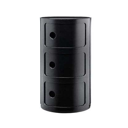 58cm Height Cylindrical 3-Tier Plastic Storage 3 Drawer Unit