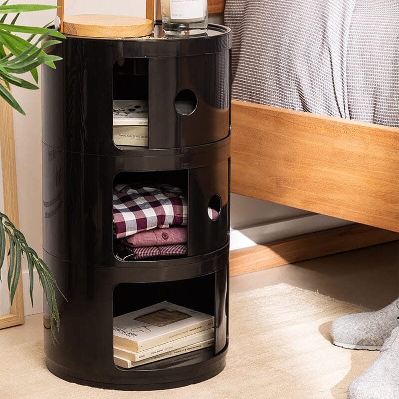 58cm Height Cylindrical 3-Tier Plastic Storage 3 Drawer Unit