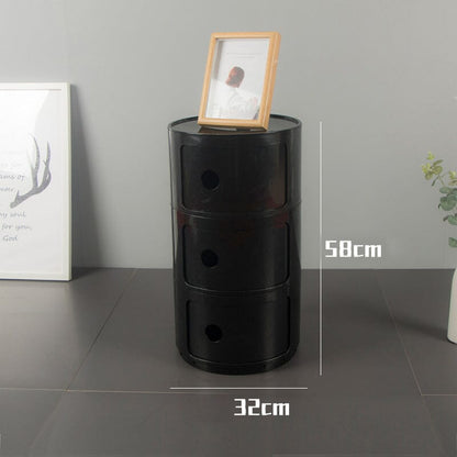 58cm Height Cylindrical 3-Tier Plastic Storage 3 Drawer Unit