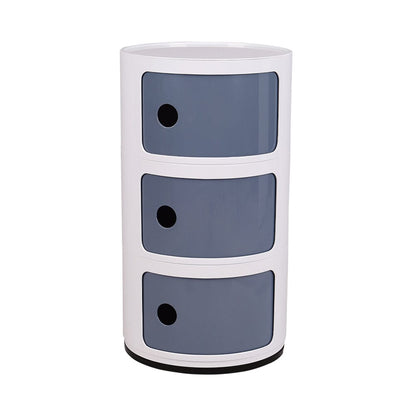 58cm Height Cylindrical 3-Tier Plastic Storage 3 Drawer Unit