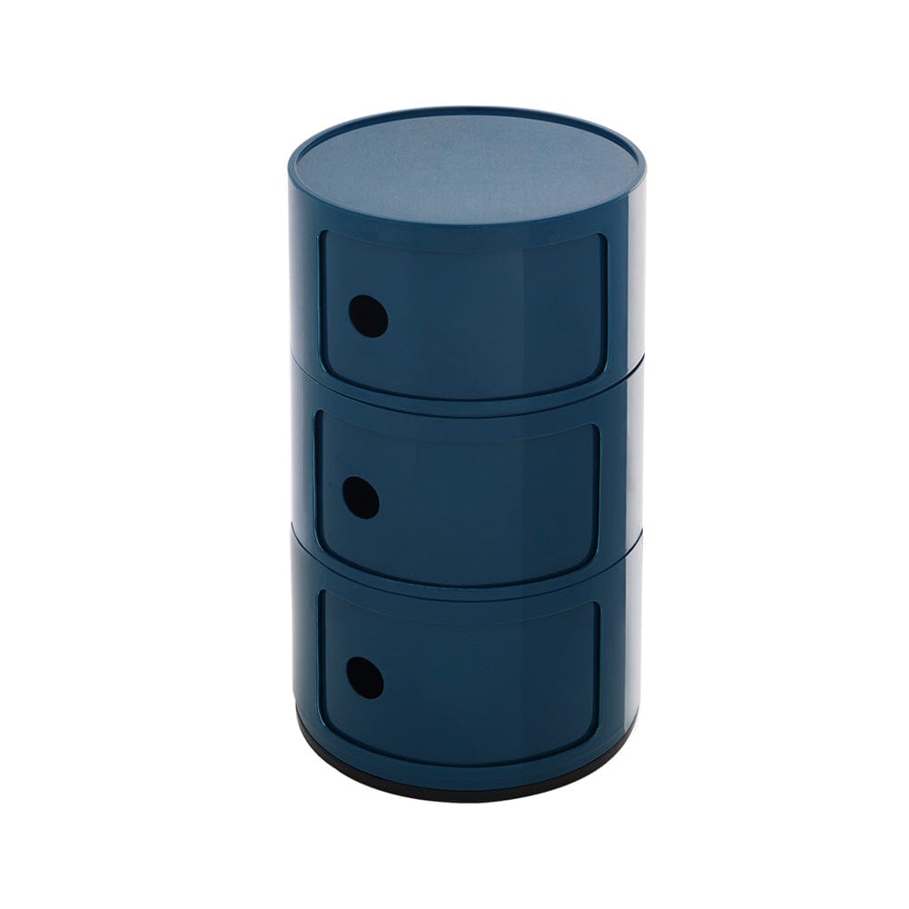 58cm Height Cylindrical 3-Tier Plastic Storage 3 Drawer Unit