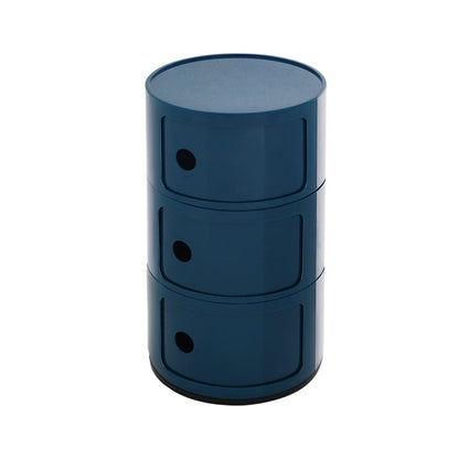58cm Height Cylindrical 3-Tier Plastic Storage 3 Drawer Unit